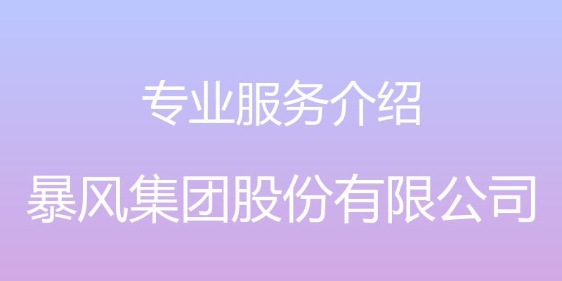 专业服务介绍 - 暴风集团股份有限公司