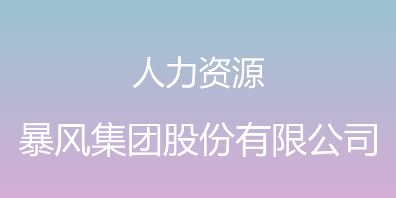 人力资源 - 暴风集团股份有限公司